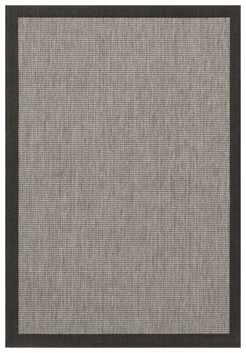 Alfa Serisi Makinede Yıkanabilir Gri/Siyah Sisal Halı NX-14