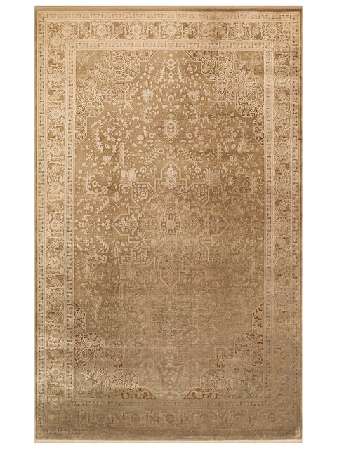 Pera Serisi 2 Milyon Uç Sıklığı ile Dokunan Eskitme (Over-Dyed) Görünümlü Bronz Rayon Halı NX-704
