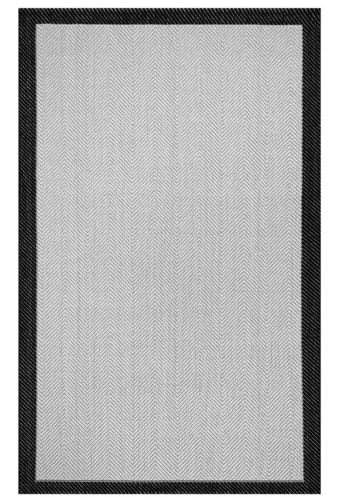 Alfa Serisi Makinede Yıkanabilir Ekru/Siyah Sisal Halı NX-20