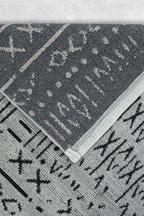 Mercan Serisi Gri Renk Makinede Yıkanabilir Kilim GH-8432