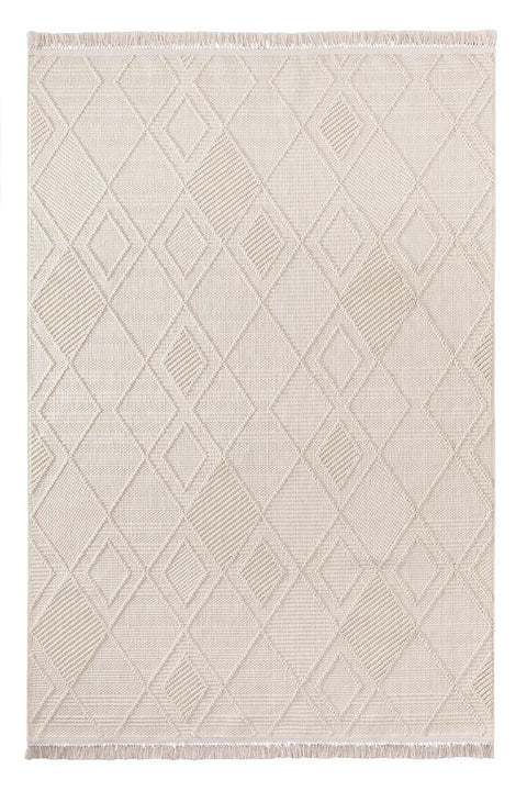 Clam Serisi Bukle Dokuma Ekru Renk Halı NX-3022K