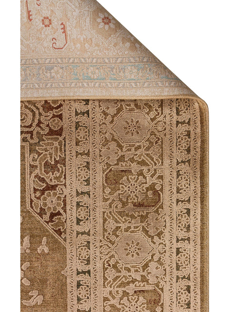 Pera Serisi 2 Milyon Uç Sıklığı ile Dokunan Eskitme (Over-Dyed) Görünümlü Bronz Rayon Halı NX-704
