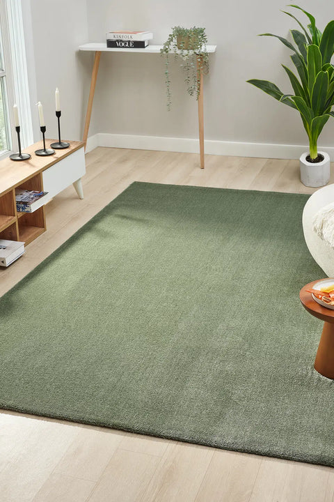 Prag Serisi Yumuşak Doku Yeşil Renk Halı NX-133