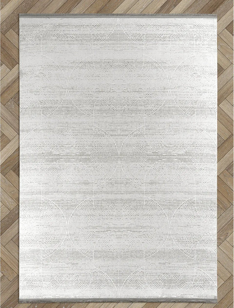 Madra Serisi Makinede Yıkanabilir Ekru/Bej Renk Halı TH-5708