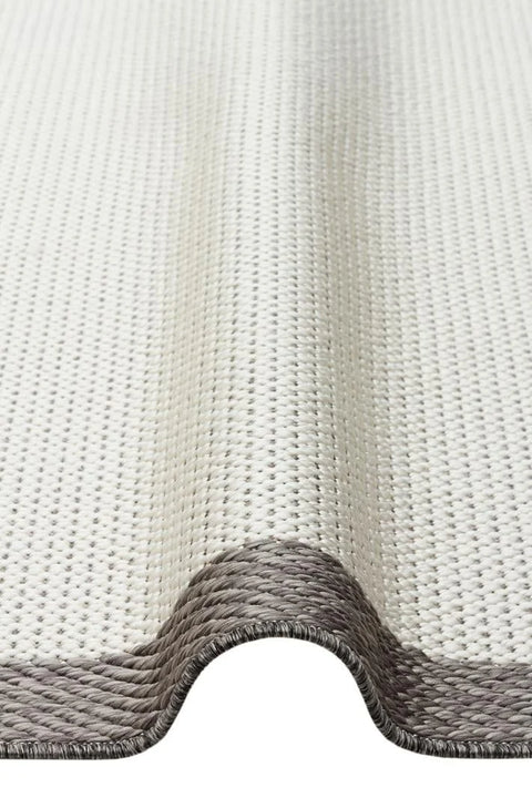 Alfa Serisi Makinede Yıkanabilir Beyaz/Gri Sisal Halı NX-10
