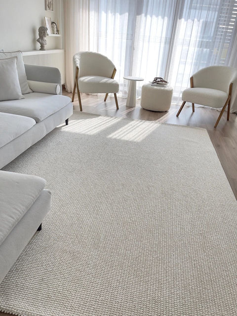 Clam Serisi Bukle Dokuma Ekru Renk Halı NX-3008K