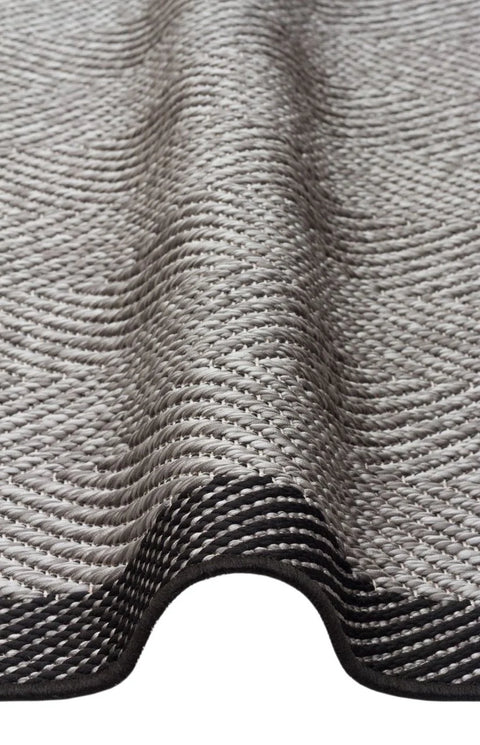 Alfa Serisi Makinede Yıkanabilir Gri/Siyah Sisal Halı NX-16