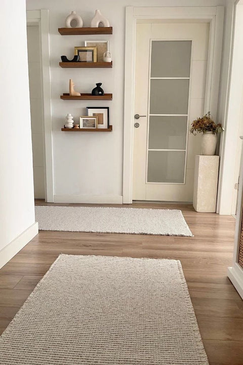 Norge Serisi Bej Renk Yeni Nesil Modern Halı AP-7412