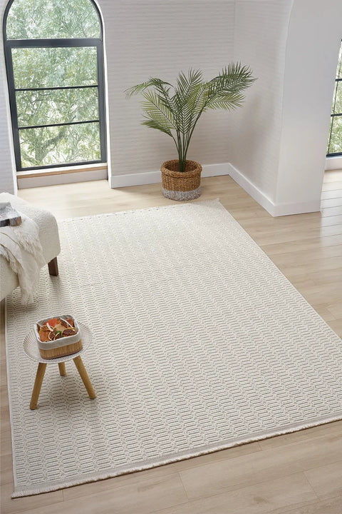 Avina Serisi Krem Kolay Temizlenebilir Sisal Halı SH-30