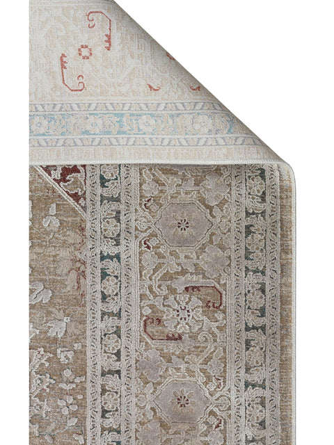 Pera Serisi 2 Milyon Uç Sıklığı ile Dokunan Eskitme (Over-Dyed) Görünümlü Gri Rayon Halı NX-705