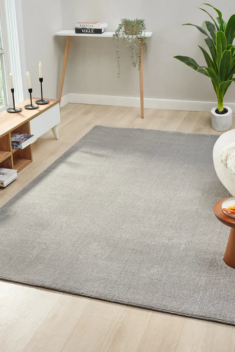 Prag Serisi Yumuşak Doku Gri Renk Halı NX-127