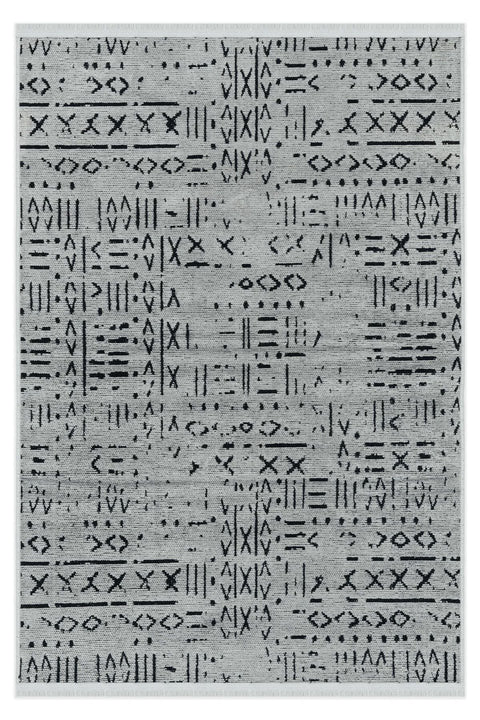 Mercan Serisi Gri Renk Makinede Yıkanabilir Kilim GH-8432