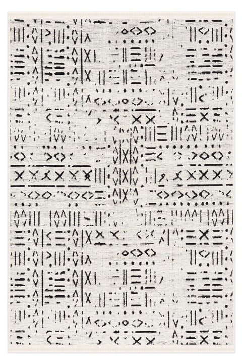 Mercan Serisi Ekru Renk Makinede Yıkanabilir Kilim GH-8433