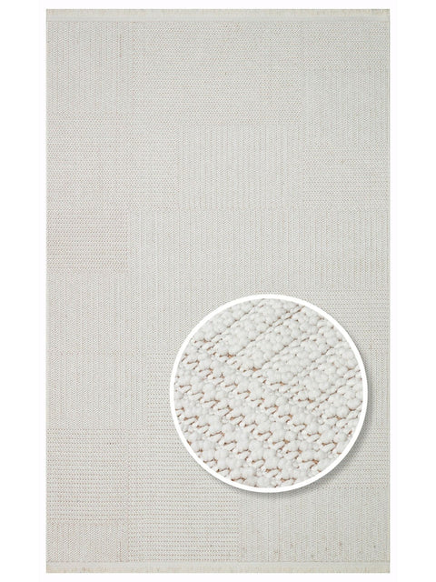 Clam Serisi Bukle Dokuma Ekru Renk Halı EH-5408