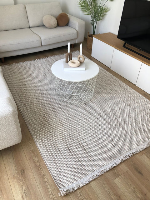 Clam Serisi Bukle Dokuma Bej Renk Halı OH-342