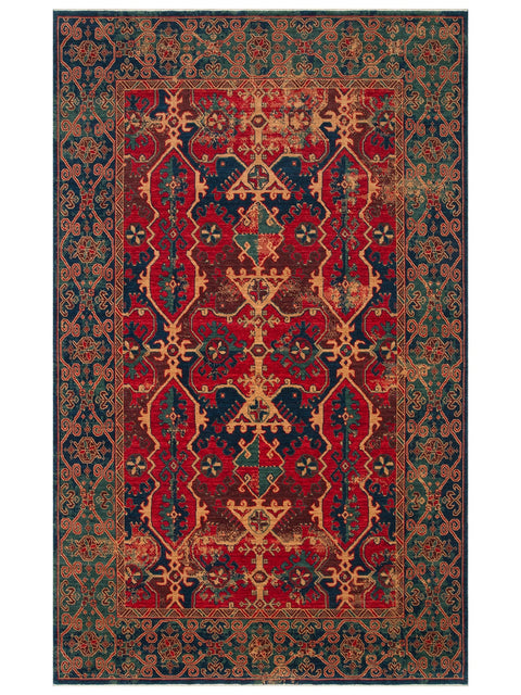 Mezopotamya Serisi Anadolu Motifli %100 Yeni Zelanda Yünü Kara Tezgah Halısı NX-674