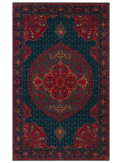 Mezopotamya Serisi Anadolu Motifli %100 Yeni Zelanda Yünü Kara Tezgah Halısı NX-675