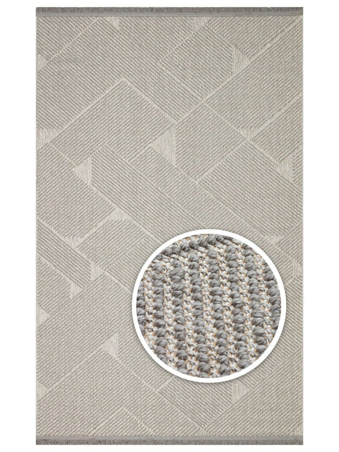 Clam Serisi Bukle Dokuma Gri Renk Halı EH-5407