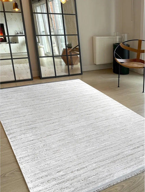 Madra Serisi Makinede Yıkanabilir Ekru/Bej Renk Halı TH-5707