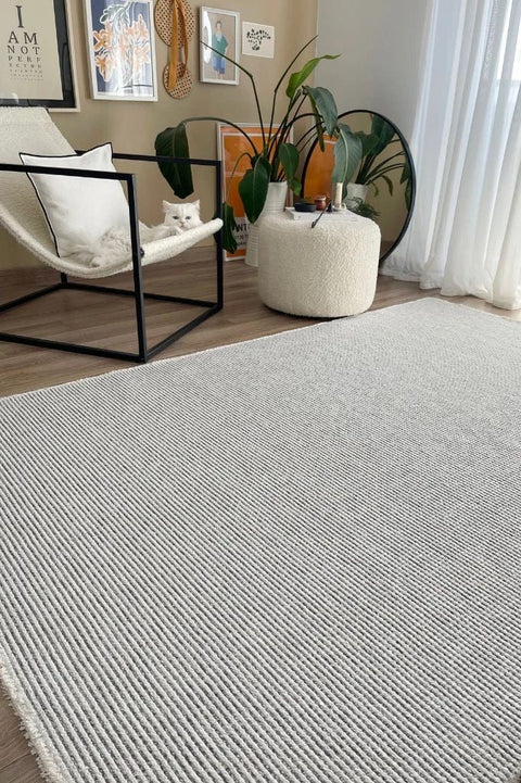 Norge Serisi Gri Renk Yeni Nesil Modern Halı AP-7411