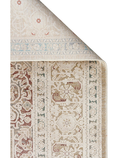 Pera Serisi 2 Milyon Uç Sıklığı ile Dokunan Eskitme (Over-Dyed) Görünümlü Bej Rayon Halı NX-703