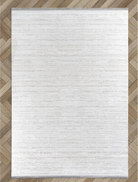 Madra Serisi Makinede Yıkanabilir Ekru/Bej Renk Halı TH-5707