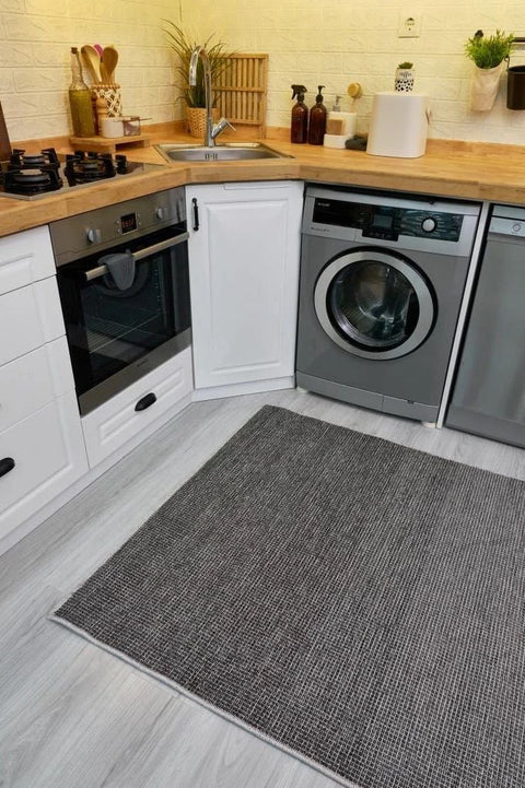 Norge Serisi Antrasit Renk Yeni Nesil Modern Halı AP-2415