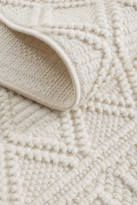 Clam Serisi Bukle Dokuma Ekru Renk Halı NX-3009K