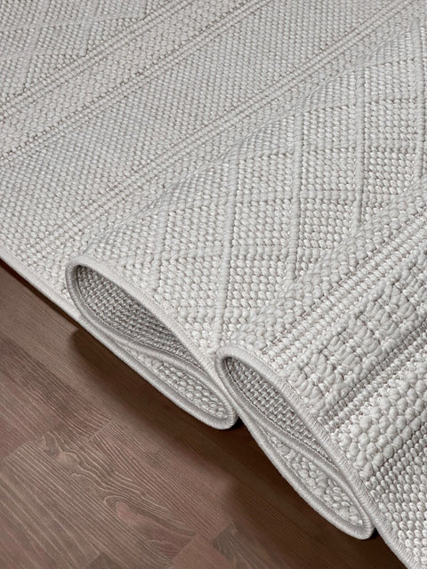 Clam Serisi Bukle Dokuma Ekru Renk Halı NX-604