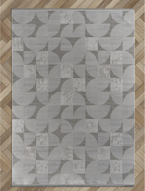 Madra Serisi Makinede Yıkanabilir Gri Renk Halı TH-5710