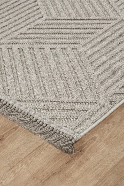 Clam Serisi Bukle Dokuma Gri Renk Halı NX-609