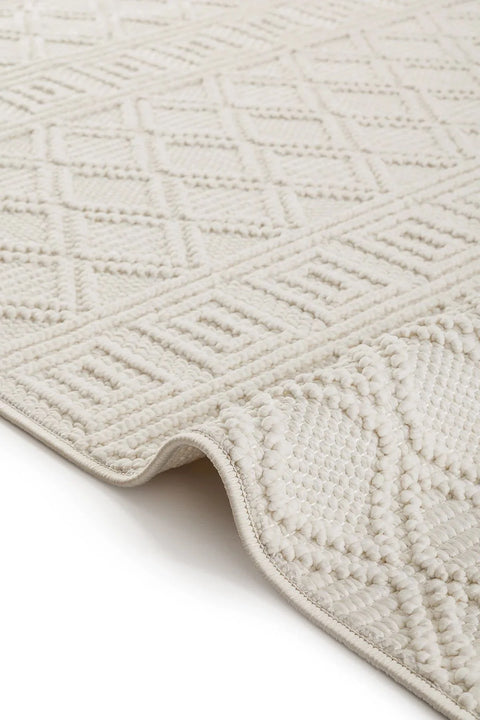 Clam Serisi Bukle Dokuma Ekru Renk Halı NX-3009K