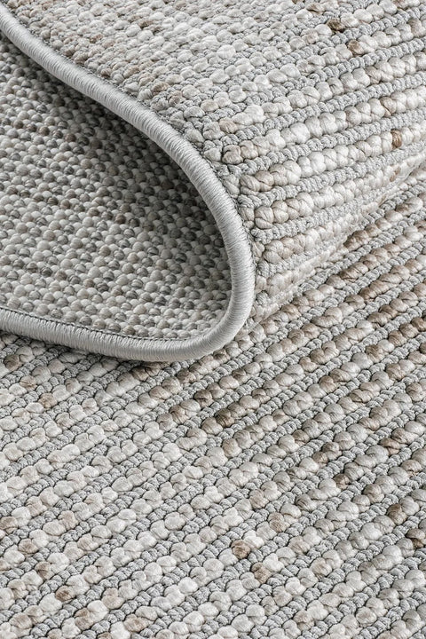 Clam Serisi Bukle Dokuma Gri/Bej Renk Halı TH-175