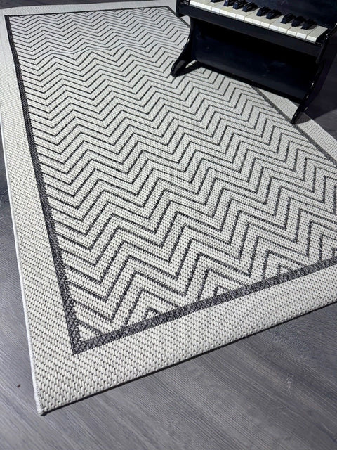 Alfa Serisi Makinede Yıkanabilir Ekru/Antrasit Sisal Halı NX-32