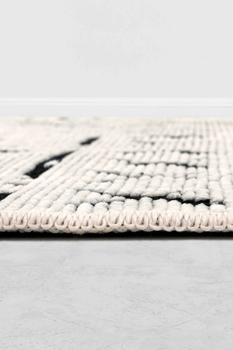 Mercan Serisi Ekru Renk Makinede Yıkanabilir Kilim GH-8433
