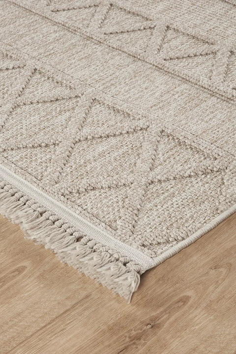 Clam Serisi Bukle Dokuma Bej Renk Halı NX-611