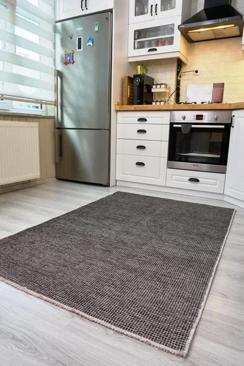 Norge Serisi Antrasit Renk Yeni Nesil Modern Halı AP-2415