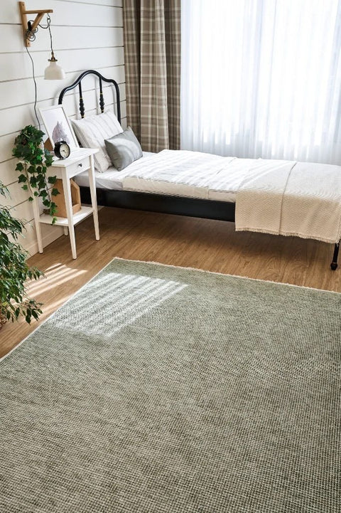 Norge Serisi Yeşil Renk Yeni Nesil Modern Halı AP-2416