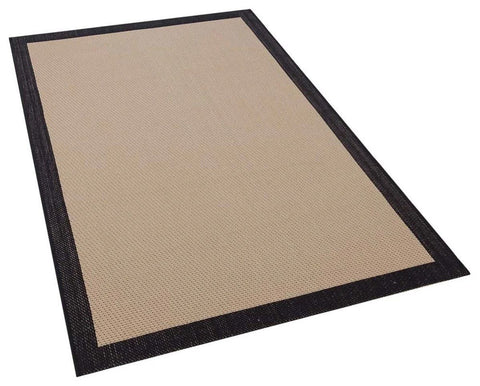 Alfa Serisi Makinede Yıkanabilir Bej/Siyah Sisal Halı NX-35