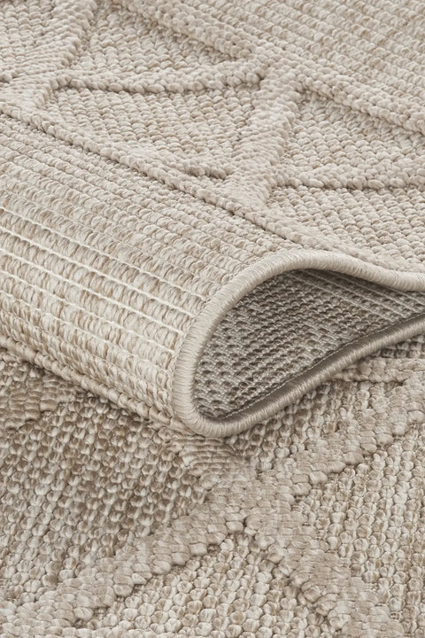 Clam Serisi Bukle Dokuma Bej Renk Halı NX-611