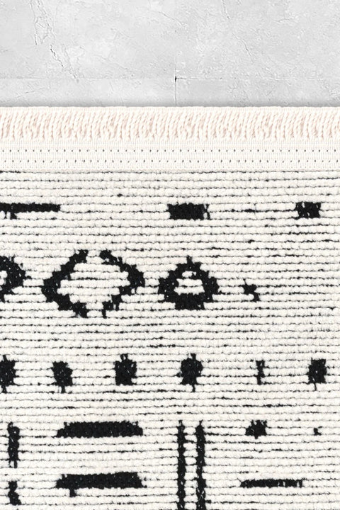 Mercan Serisi Ekru Renk Makinede Yıkanabilir Kilim GH-8433