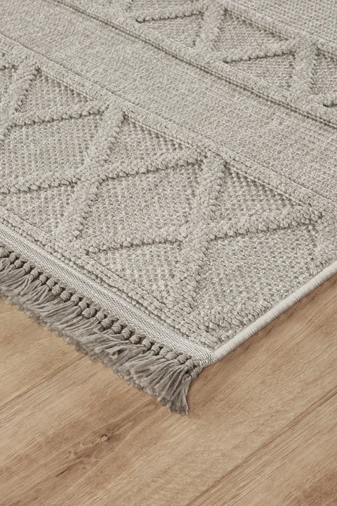 Clam Serisi Bukle Dokuma Gri Renk Halı NX-612