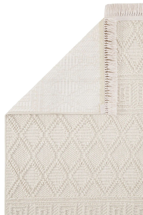 Clam Serisi Bukle Dokuma Ekru Renk Halı NX-3009K