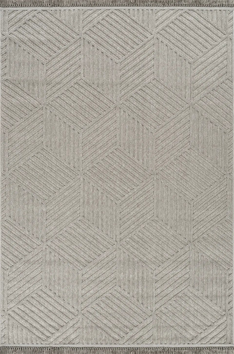 Clam Serisi Bukle Dokuma Gri Renk Halı NX-609