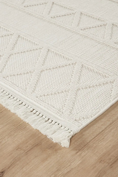 Clam Serisi Bukle Dokuma Ekru Renk Halı NX-610