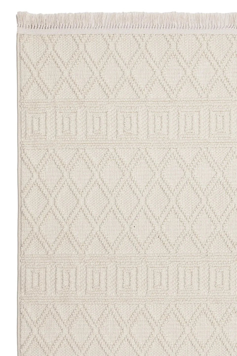 Clam Serisi Bukle Dokuma Ekru Renk Halı NX-3009K