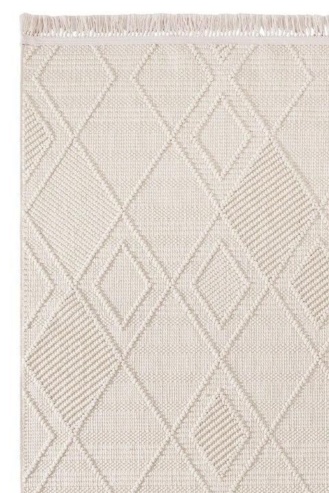 Clam Serisi Bukle Dokuma Ekru Renk Halı NX-3022K