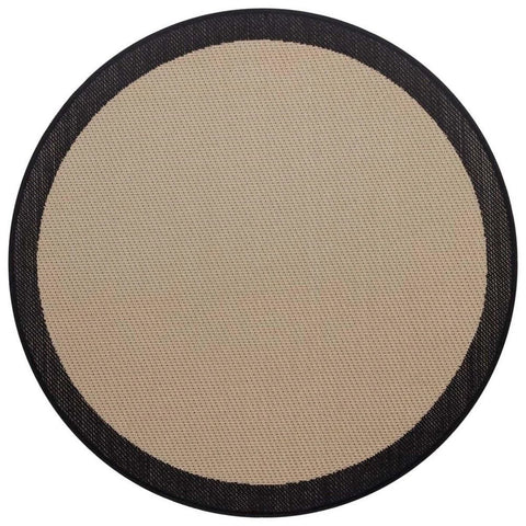 Alfa Serisi Makinede Yıkanabilir Bej/Siyah Sisal Halı NX-35