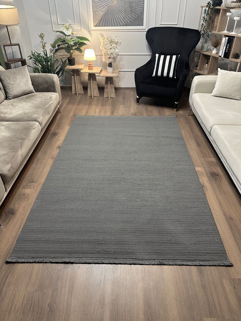 Clam Serisi Bukle Dokuma Antrasit Renk Halı NX-3035