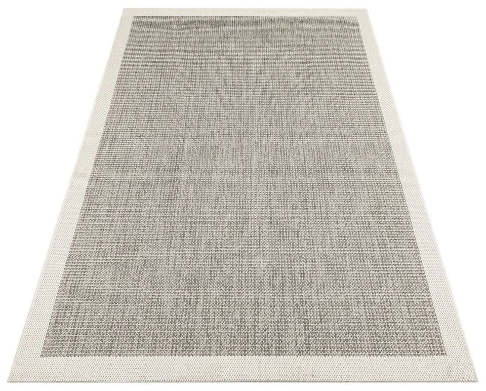 Alfa Serisi Makinede Yıkanabilir Beyaz/Gri Sisal Halı NX-13